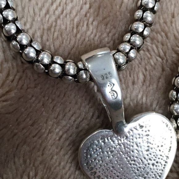 SILPADA Sterling Silver Heart Pendant Popcorn Necklace S1516 N1106 Retired HTF - Picture 6 of 8